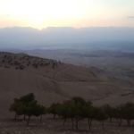 Закат на горе Нево - вид на Мертвое море, прерии Моава и Израиль