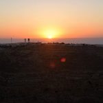 Восход солнца над горами Моава, вид из поселения Ткоа на краю Иудейской пустыни